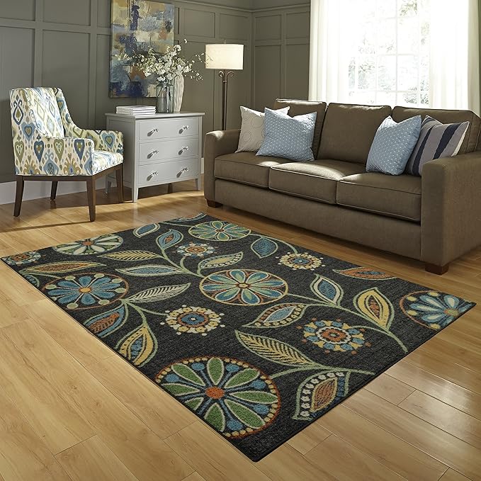 Maples Rugs Reggie Floral Area Rugs for Living Room & Bedroom [Made in USA], Multi, 5 x 7
